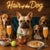 Hair of the Dog French Bulldog 013 Ruff & Ready Funny Canine Art neon lights, bacon-woven flair, and egg murals