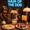 Hair of the Dog French Bulldog 019 Ruff & Ready Funny Canine Art neon lights, bacon-woven flair, and egg murals