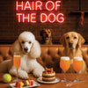 Hair of the Dog French Poodle 015 Ruff & Ready Funny Canine Art neon lights, bacon-woven flair, and egg murals