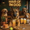 Hair of the Dog German Shepherd 002 Ruff & Ready Funny Canine Art neon lights, bacon-woven flair, and egg murals