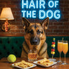 Hair of the Dog German Shepherd 004 Ruff & Ready Funny Canine Art neon lights, bacon-woven flair, and egg murals