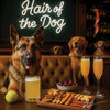Hair of the Dog German Shepherd 008 Ruff & Ready Funny Canine Art neon lights, bacon-woven flair, and egg murals