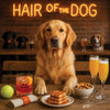 Hair of the Dog Golden Retriever 008 Ruff & Ready Funny Canine Art neon lights, bacon-woven flair, and egg murals