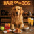 Hair of the Dog Golden Retriever 008 Ruff & Ready Funny Canine Art neon lights, bacon-woven flair, and egg murals