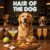 Hair of the Dog Golden Retriever 011 Ruff & Ready Funny Canine Art neon lights, bacon-woven flair, and egg murals
