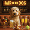 Hair of the Dog Goldendoodle 002 Ruff & Ready Funny Canine Art neon lights, bacon-woven flair, and egg murals