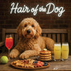 Hair of the Dog Goldendoodle 008 Ruff & Ready Funny Canine Art neon lights, bacon-woven flair, and egg murals
