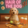 Hair of the Dog Goldendoodle 011 Ruff & Ready Funny Canine Art neon lights, bacon-woven flair, and egg murals