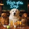 Hair of the Dog Great Pyrenees 010 Ruff & Ready Funny Canine Art neon lights, bacon-woven flair, and egg murals