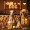 Hair of the Dog Greyhound 013 Ruff & Ready Funny Canine Art neon lights, bacon-woven flair, and egg murals