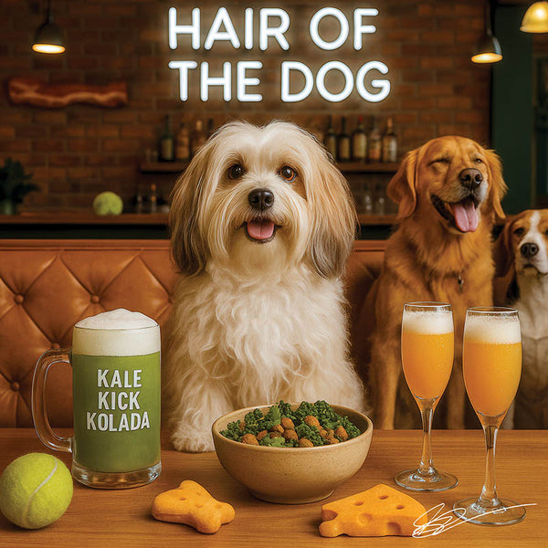 Hair of the Dog Havanese 009 Ruff & Ready Funny Canine Art neon lights, bacon-woven flair, and egg murals