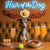 Hair of the Dog Italian Greyhound 001 Ruff & Ready Funny Canine Art neon lights, bacon-woven flair, and egg murals