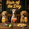 Hair of the Dog Italian Greyhound 003 Ruff & Ready Funny Canine Art neon lights, bacon-woven flair, and egg murals