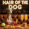 Hair of the Dog Italian Greyhound 007 Ruff & Ready Funny Canine Art neon lights, bacon-woven flair, and egg murals