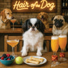 Hair of the Dog Japanese Chin 012 Ruff & Ready Funny Canine Art neon lights, bacon-woven flair, and egg murals