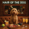Hair of the Dog Labradoodle 007 Ruff & Ready Funny Canine Art neon lights, bacon-woven flair, and egg murals