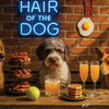 Hair of the Dog Lagotto Romagnol 003 Ruff & Ready Funny Canine Art neon lights, bacon-woven flair, and egg murals