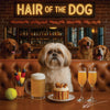 Hair of the Dog Lhasa Apso 006 Ruff & Ready Funny Canine Art neon lights, bacon-woven flair, and egg murals