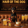 Hair of the Dog Miniature Pinscher 014 Ruff & Ready Funny Canine Art neon lights, bacon-woven flair, and egg murals