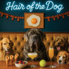 Hair of the Dog Neapolitan Mastiff 001 Ruff & Ready Funny Canine Art neon lights, bacon-woven flair, and egg murals