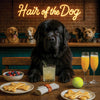 Hair of the Dog Newfoundland 004 Ruff & Ready Funny Canine Art neon lights, bacon-woven flair, and egg murals