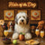 Hair of the Dog Old English Sheepdog 010 Ruff & Ready Funny Canine Art neon lights, bacon-woven flair, and egg murals