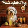 Hair of the Dog Old English Sheepdog 011 Ruff & Ready Funny Canine Art neon lights, bacon-woven flair, and egg murals