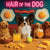Hair of the Dog Papillon 002 Ruff & Ready Funny Canine Art neon lights, bacon-woven flair, and egg murals