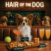 Hair of the Dog Papillon 006 Ruff & Ready Funny Canine Art neon lights, bacon-woven flair, and egg murals