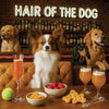 Hair of the Dog Papillon 008 Ruff & Ready Funny Canine Art neon lights, bacon-woven flair, and egg murals
