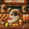 Hair of the Dog Pekingese 003 Ruff & Ready Funny Canine Art neon lights, bacon-woven flair, and egg murals