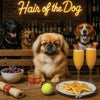 Hair of the Dog Pekingese 007 Ruff & Ready Funny Canine Art neon lights, bacon-woven flair, and egg murals
