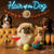 Hair of the Dog Pekingese 012 Ruff & Ready Funny Canine Art neon lights, bacon-woven flair, and egg murals