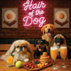 Hair of the Dog Pekingese 017 Ruff & Ready Funny Canine Art neon lights, bacon-woven flair, and egg murals