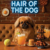 Hair of the Dog Pekingese 020 Ruff & Ready Funny Canine Art neon lights, bacon-woven flair, and egg murals