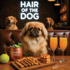 Hair of the Dog Pekingese 024 Ruff & Ready Funny Canine Art neon lights, bacon-woven flair, and egg murals