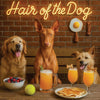 Hair of the Dog Pharaoh Hound 001 Ruff & Ready Funny Canine Art neon lights, bacon-woven flair, and egg murals