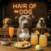 Hair of the Dog Pit Bull 002 Ruff & Ready Funny Canine Art neon lights, bacon-woven flair, and egg murals