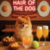 Hair of the Dog Pomeranian 001 Ruff & Ready Funny Canine Art neon lights, bacon-woven flair, and egg murals