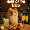 Hair of the Dog Pomeranian 014 Ruff & Ready Funny Canine Art neon lights, bacon-woven flair, and egg murals