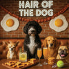 Hair of the Dog Portuguese Water Dog 009 Ruff & Ready Funny Canine Art neon lights, bacon-woven flair, and egg murals