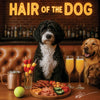 Hair of the Dog Portuguese Water Dog 013 Ruff & Ready Funny Canine Art neon lights, bacon-woven flair, and egg murals