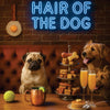 Hair of the Dog Pug 023 Ruff & Ready Funny Canine Art neon lights, bacon-woven flair, and egg murals