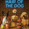 Hair of the Dog Rat Terrier 014 Ruff & Ready Funny Canine Art neon lights, bacon-woven flair, and egg murals
