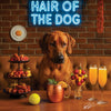 Hair of the Dog Rhodesian Ridgeback 001 Ruff & Ready Funny Canine Art neon lights, bacon-woven flair, and egg murals