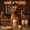Hair of the Dog Rhodesian Ridgeback 004 Ruff & Ready Funny Canine Art neon lights, bacon-woven flair, and egg murals