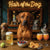 Hair of the Dog Rhodesian Ridgeback 010 Ruff & Ready Funny Canine Art neon lights, bacon-woven flair, and egg murals