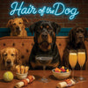 Hair of the Dog Rottweiler 012 Ruff & Ready Funny Canine Art neon lights, bacon-woven flair, and egg murals