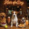 Hair of the Dog Russell Terrier 008 Ruff & Ready Funny Canine Art neon lights, bacon-woven flair, and egg murals