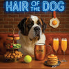 Hair of the Dog Saint Bernard 001 Ruff & Ready Funny Canine Art neon lights, bacon-woven flair, and egg murals